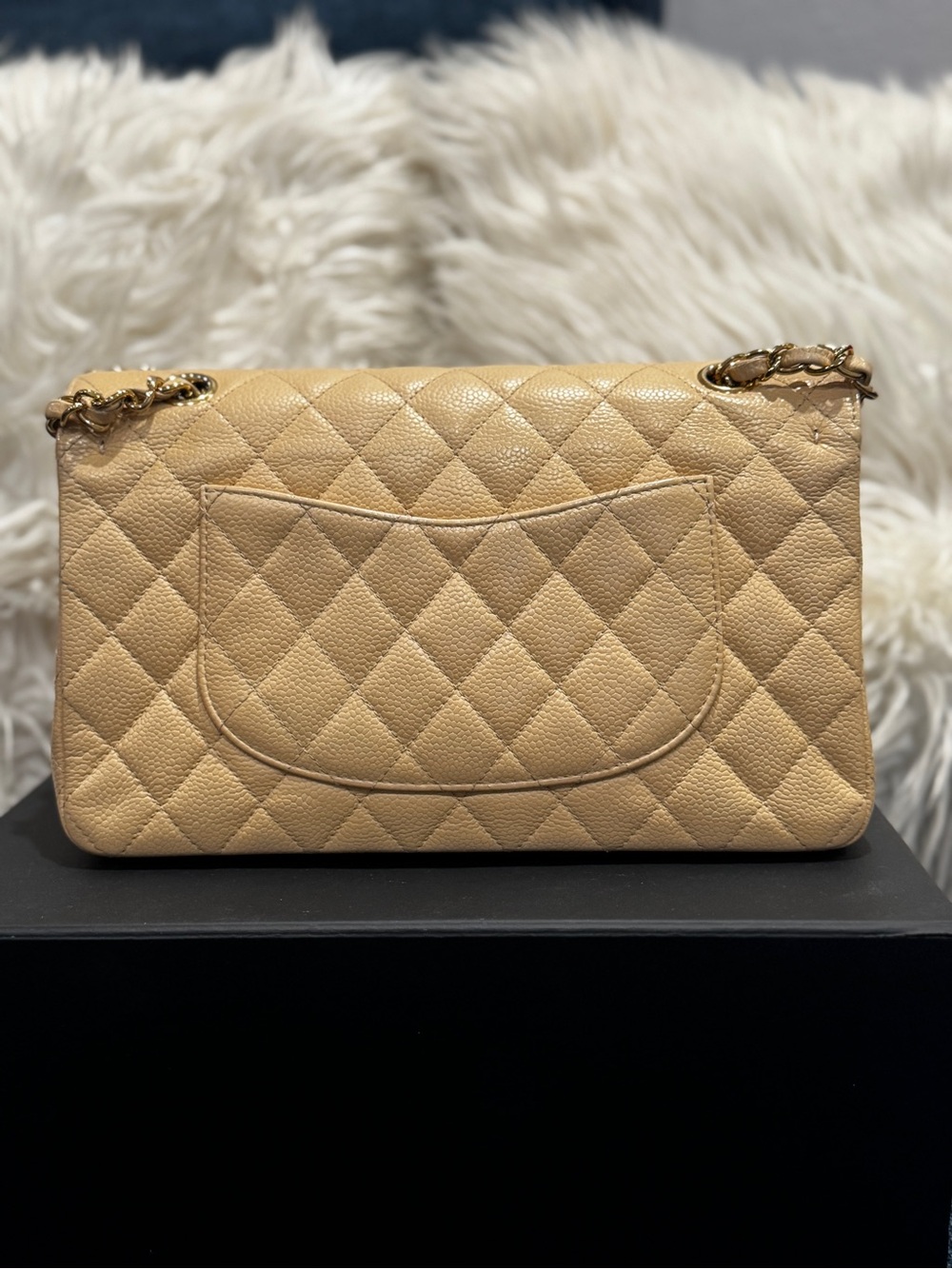CHANEL Quilted Shoulder Bag in Beige with Gold Hardware - Picture 3 of 17